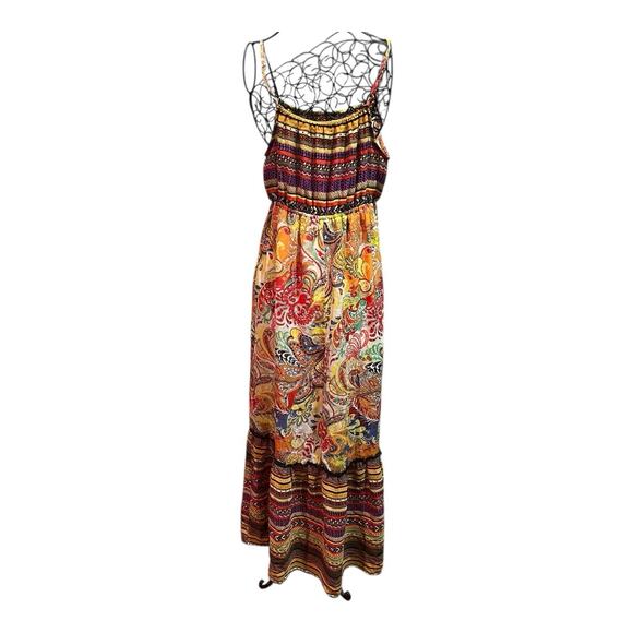 Umgee Dress Medium Boho Sundress Maxi Flowy Peasant Tiered Hippie Festival USA - Picture 3 of 7